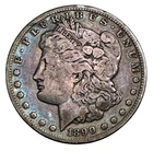 US 1890 CC Morgan Silver Dollar F - VF Silver Carson City $1.00 Coin