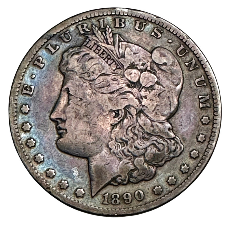 US 1890 CC Morgan Silver Dollar F - VF Silver Carson City $1.00 Coin