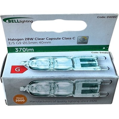 Bell Lighting Halogen 28W klar Kapsel Klasse C E S G9 13mm 40mm 370lm