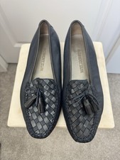 Robert Zur Women  s Woven Leather Driver Loafers Size 8.5