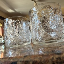 2McDonald's Batman Forever The Riddler Glass Mug Embossed Drinkware Vintage 1995