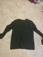 Sonoma Men's Dark Green Waffle-Knit Pullover Sweater Crew L Waffle Shirt
