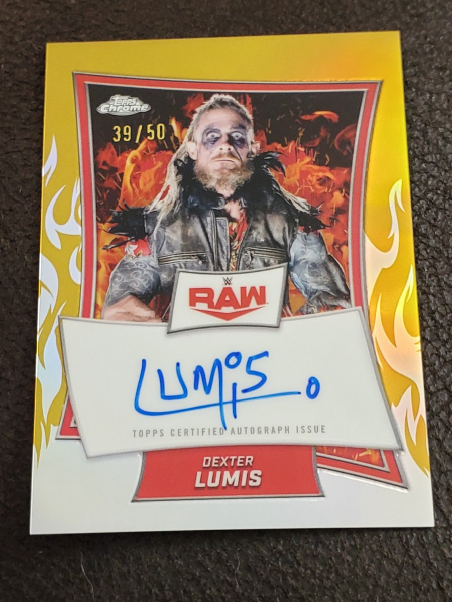 2025 Topps Chrome WWE Dexter Lumis SSP True Gold Refractor Auto /50 RAW