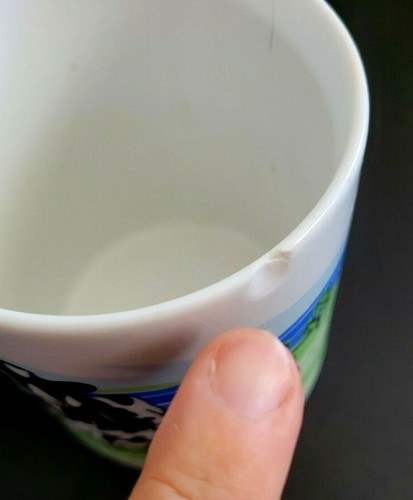 E.Rosen; 2 Ceramic Coffee/Tea Mugs;White w/Cow/Farm Design; 3.75"H; Hot Beverage - Picture 11 of 12