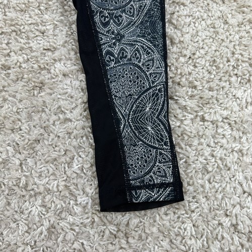 Full Tilt Sport Womens Size Small Leggings Mesh Detail Black White - Picture 2 of 9