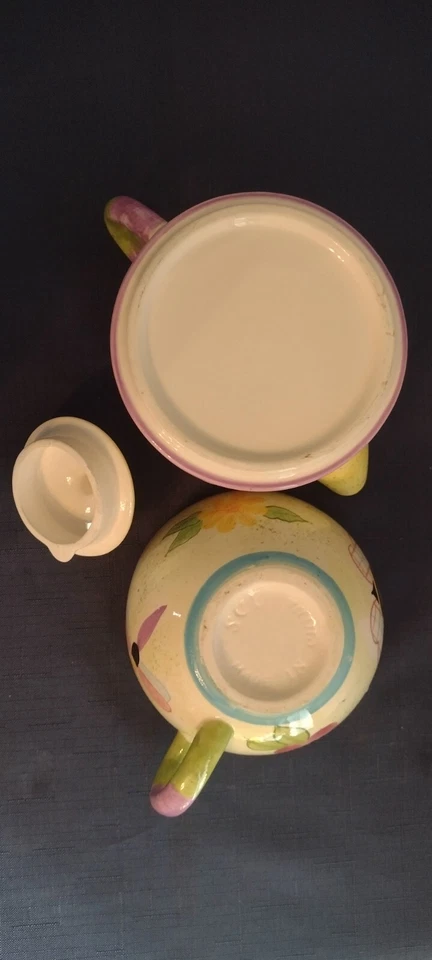 DragonFly & Bees Summertime Teapot & Cup No chips or cracks  Pastel colors - Image 4 of 4