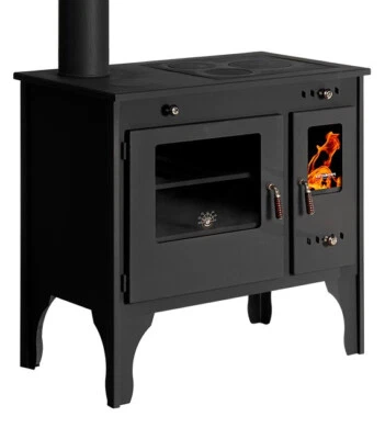 PROMETEY Cucina Stufa a Legna con Forno Ghisa Top - Retro Eco - 7 kw