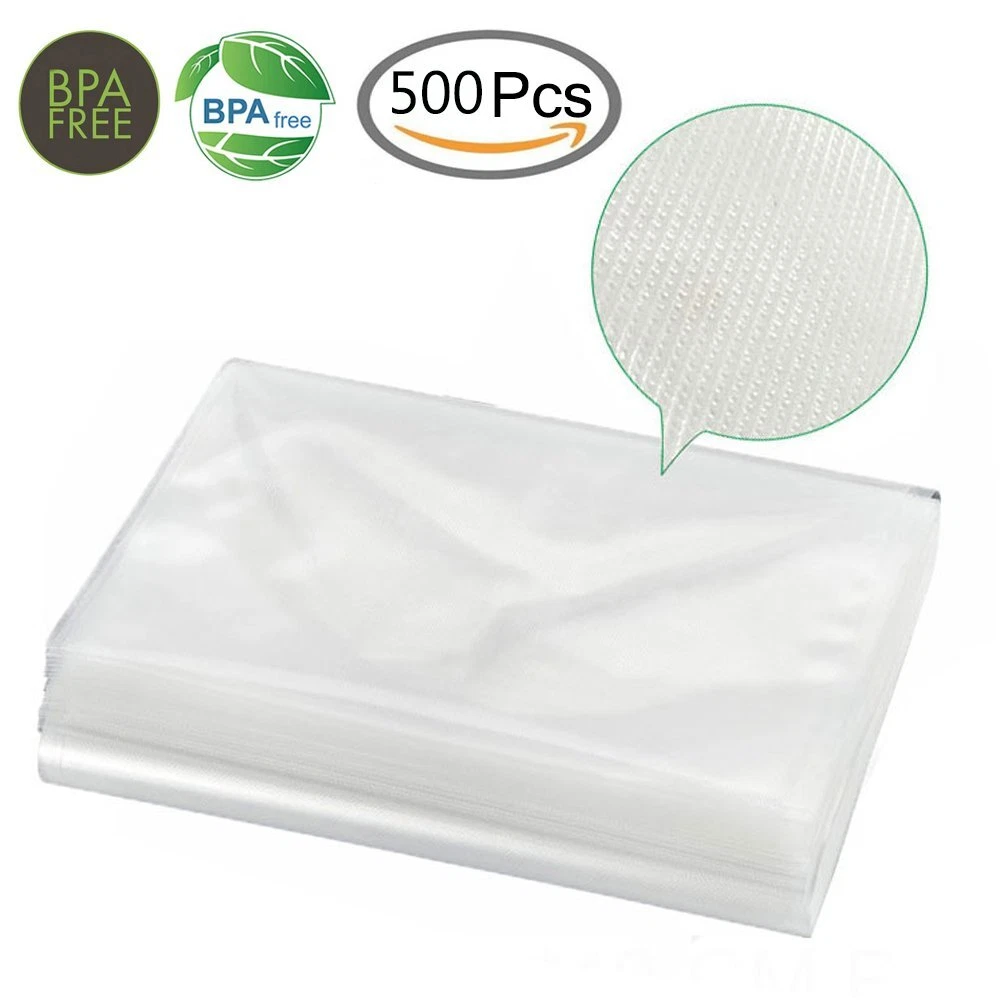 500 8x12 Quart Vacuum Seal Bags Embossed for Commercial Grade Food Saver Sealer
