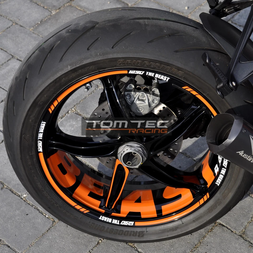 Pegatina de llanta KTM SuperDuke SD 1290 R SDR GT 2020-2025 Orange-White V2 Foto 2 de 4