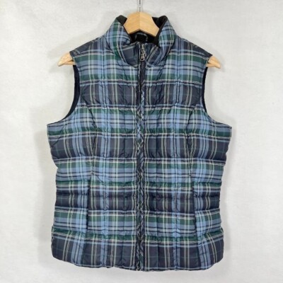 Eddie Bauer Vintage 90s Plaid Goose Down Full Zip Vest Med