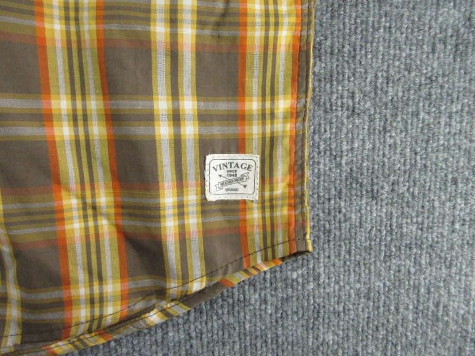 NUEVO CON ETIQUETAS Camisa Impermeable Niños XL Multicolor Cuadros Manga Corta Abotonada Juventud NUEVA Foto 4 de 4