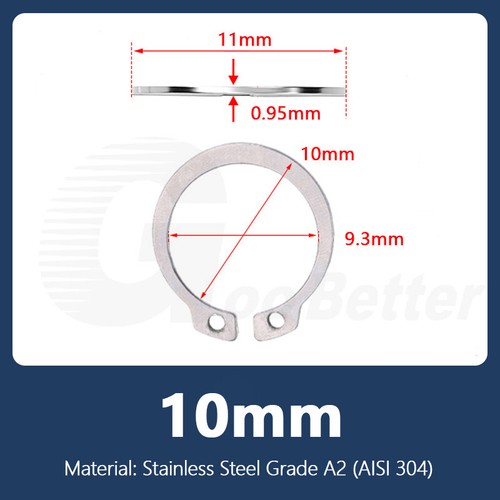 C-Clip Shaft External Circlips 3-150mm DIN 471 Retaining Ring Stainless Steel A2 - Picture 20 of 70