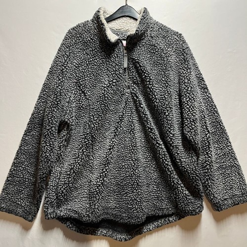Kuscheliger Sherpa Quarter Zip Hochflor Teddy Fleece Pullover Jacke Grau Damen XXL - Bild 1 von 8