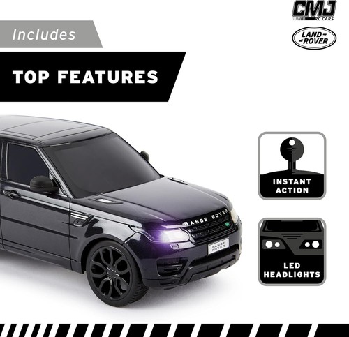 CMJ RC Cars TM Range Rover Sport Remote Control Car 1:24 Scale With Working LED - Picture 4 of 8