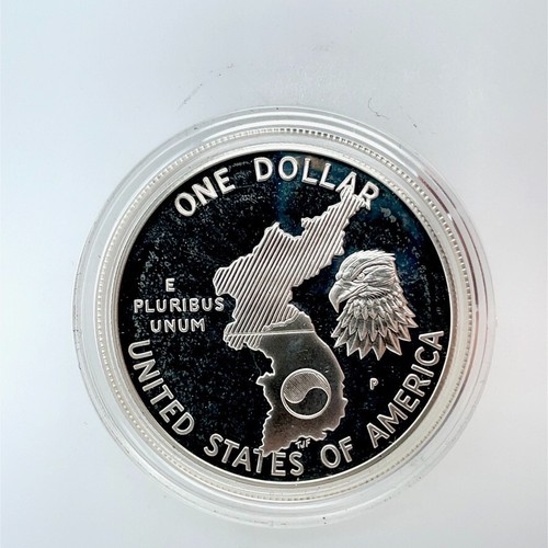 1991-P 38th Anniversary Korean War Silver PROOF Dollar Commemorat. BU in Capsule - Picture 4 of 4