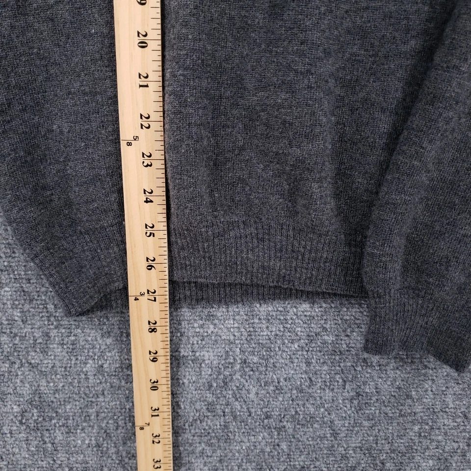 Structure Sweater Mens XL Black Merino Wool Knitted Mock Neck Quarter Zip - Image 4 of 4