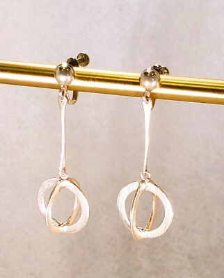 Sterling Silver Dangle Earrings, Screw Back, Artisan Designed & Crafted