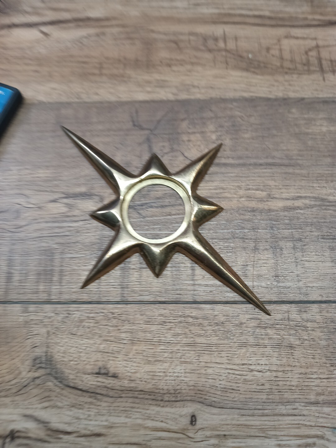 VTG Mid Century Modern Brass Starburst Door Knob Back Plate Escutcheon