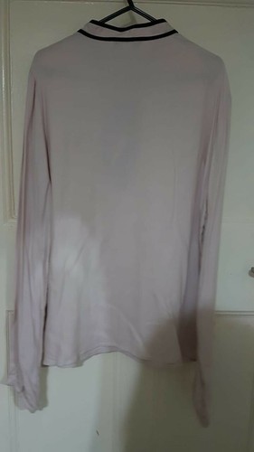 Tie Neck Woven Top Nude and Black Large Size - Picture 3 of 5