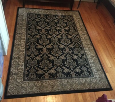 PERSIEN STYLE BLACK FLORAL AREA RUG 63 X 90 ORIENTAL CARPET | eBay