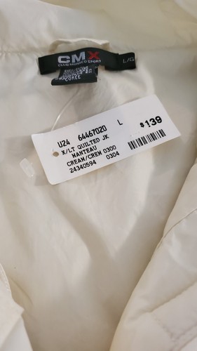 Women's Large New Club Monaco Quilted Jacket Lightweight Cream - Picture 3 of 10