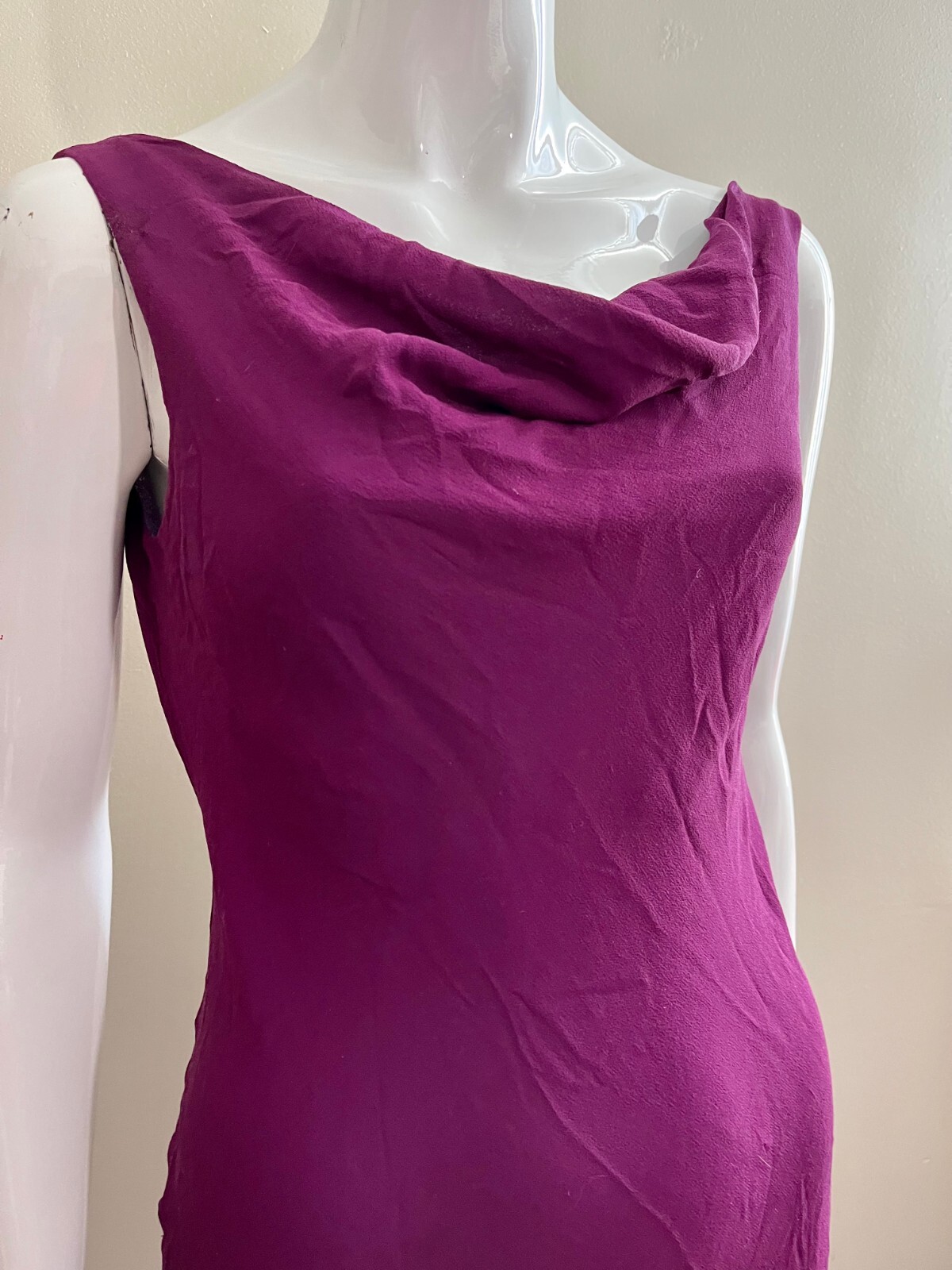 Laura Ashley, silk chiffon dress in purple, size 12, … Gem