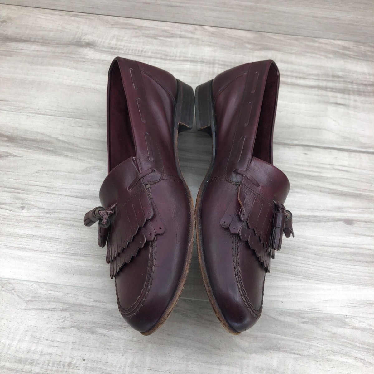 Bally Loafers Mens 8.5M Logan Burgundy Leather Slip On 