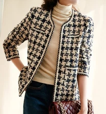 Office Blazer Jacket Coat Women Size 6-14 Work Business Casual Tops Tweed New