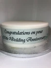 A4 Edible Decor Icing Sheet 60th Diamond Wedding Anniversary Ribbon Border