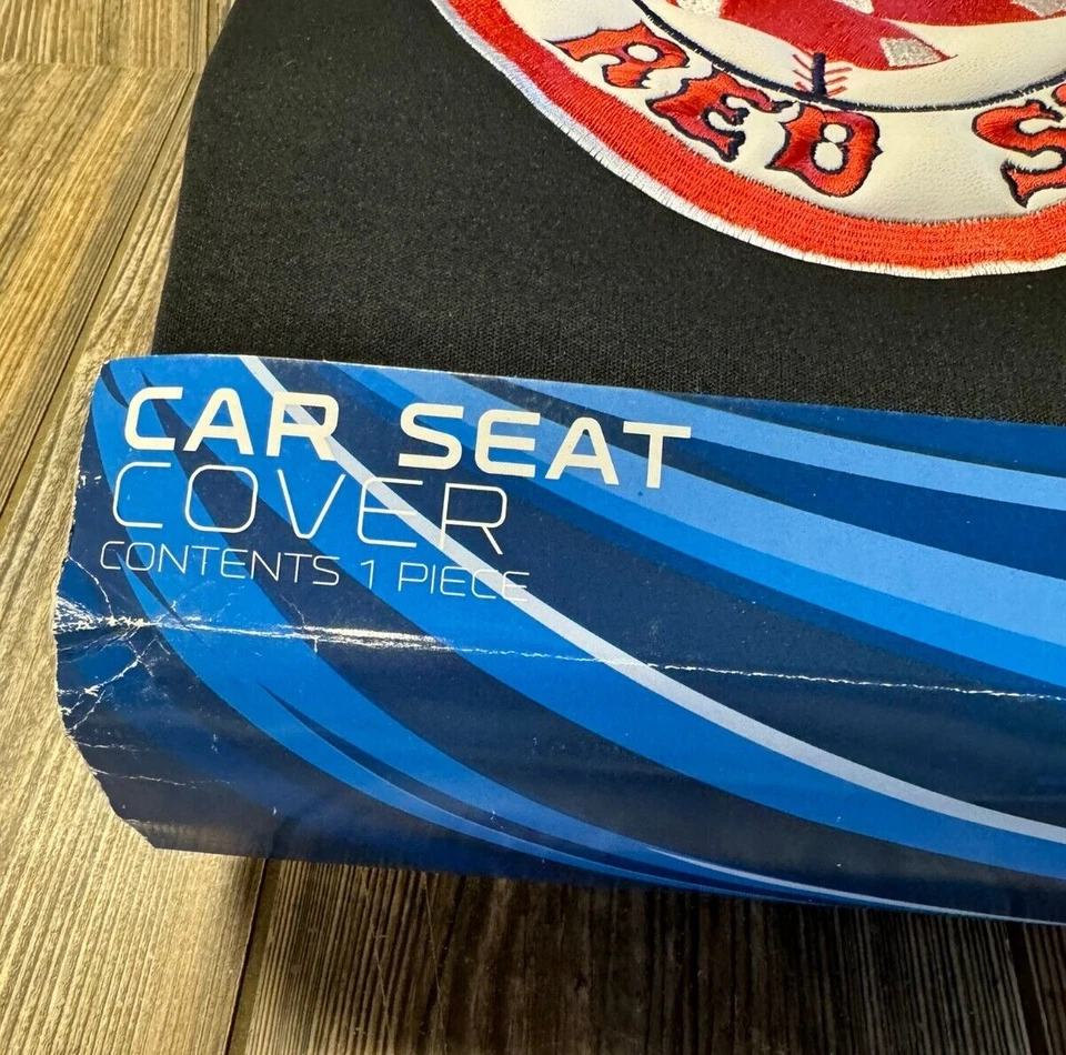 Brand New Boston Red Sox Premium Black Embroidered Adjustable Car Seat Cover - Image 2 of 3