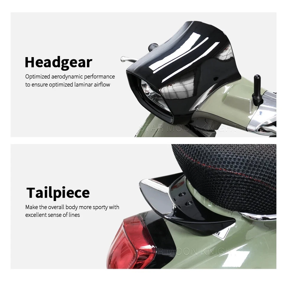 Carenado delantero de moto cubierta de faro para parabrisas para Vespa Sprint 50 125 150 Foto 3 de 4