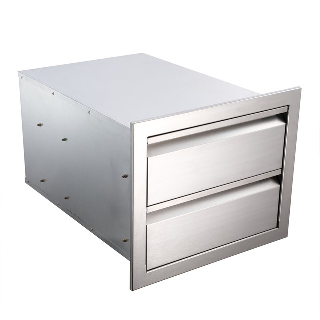 18 Double Worktable Drawer Stainless Steel Outdoor Kitchen Bbq