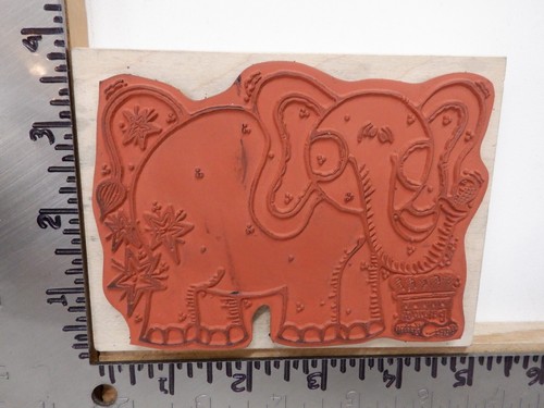 WHIPPER SNAPPER A049 ELEPHANT PEANUTS BIG TOP CIRCUS WOOD RUBBER STAMP EUC L3979 - Picture 2 of 2