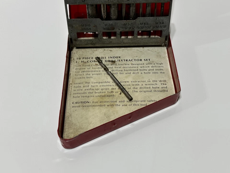 Juego de brocas y extractores de cobalto Matco Tools USA DEK10RH 10 piezas, falta 1 Foto 2 de 4