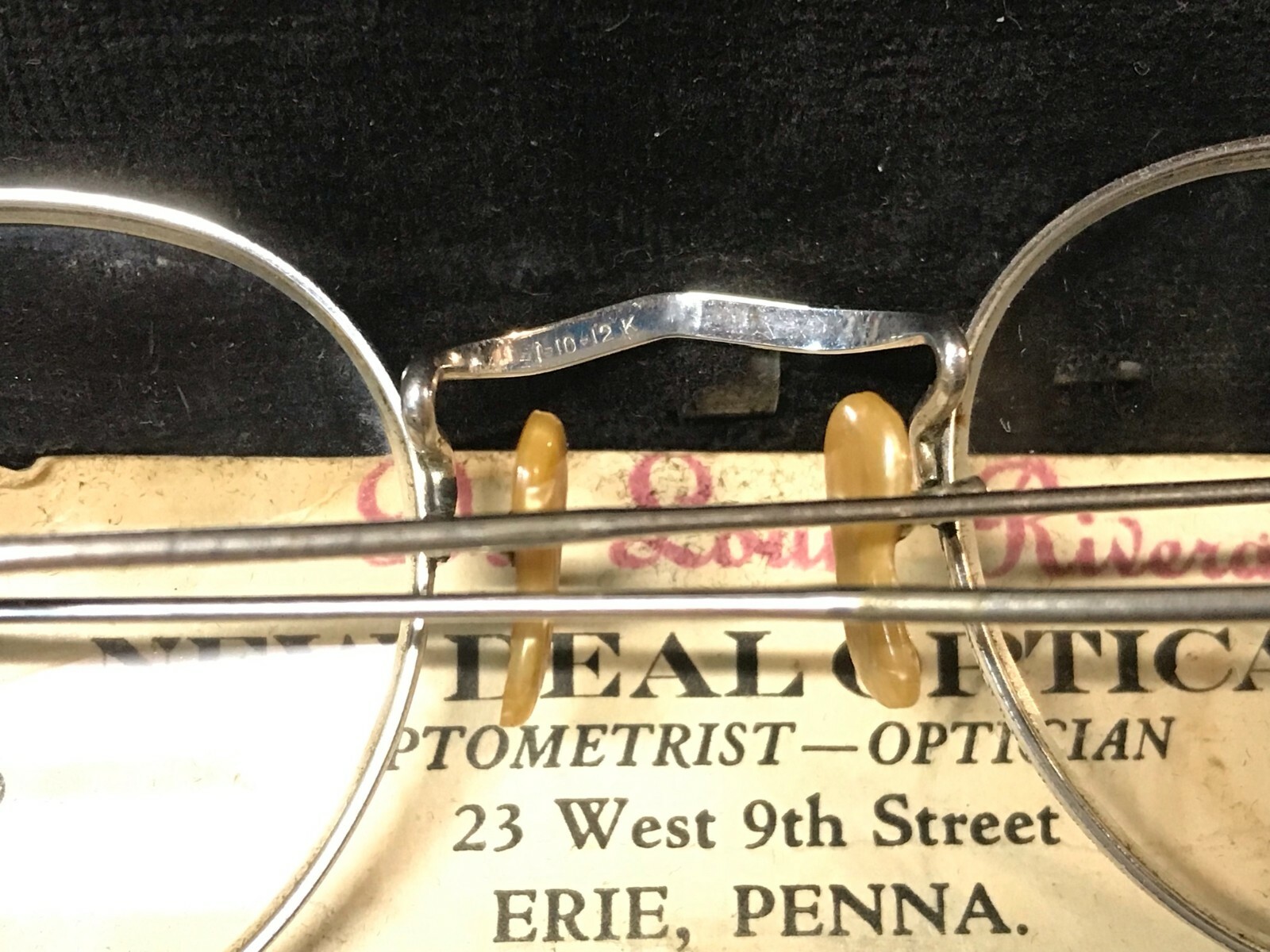 Vintage 1935 Round Glasses Erie PA 1/10 12K GF Eyeglasses w/ Vintage