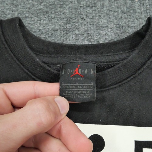 Air Jordan Sweatshirt Youth Large Black Pullover Jump Man Logo Boys - Picture 5 of 11