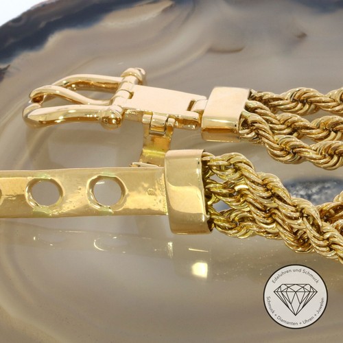 Wert 4.130,- Kordel Armband mit Gürtelverschluss 750 / 18 Karat Gelb Gold xxyy - Bild 4 von 5