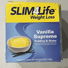 7 Slim4Life Weight Loss Vanilla Supreme Pudding, Shake Snack, Weight Loss