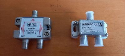 2 Stück  2-fach SAT Verteiler Splitter 100dB digital Kabel TV DVB-T HDTV UKW
