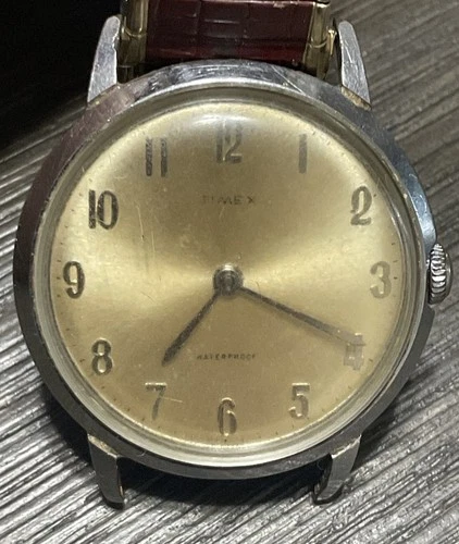 Timex Mens Vintage 1960s Marlin Manual Wind Up Watch for Parts Speidel Band