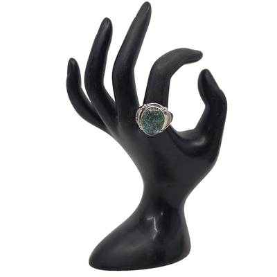 Natural Kingman Spiderweb Turquoise Sterling Navajo Ring Aaron