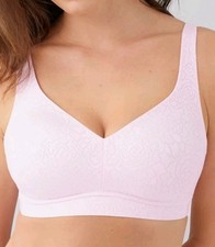 Wacoal 852345 Inside Job Unpadded Wireless Bra, Cradle Pink, Size 38C.
