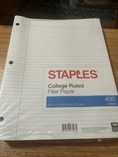 Staples College Ruled Filler Paper 400 Sheets