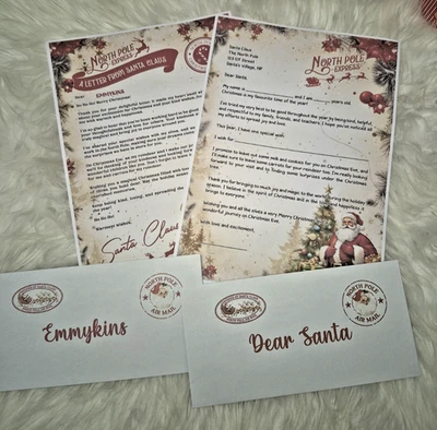 EMMYKINS Personalised Letter from Santa Father Christmas with envelope