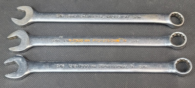Lot of 3 Proto 1218-T500 9/16'' x 12 Point Combination Wrench