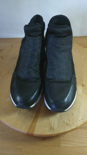 Womens ASH Lucky Star Black Glitter Trainers - Air Bubble Platform Wedge Sneaker