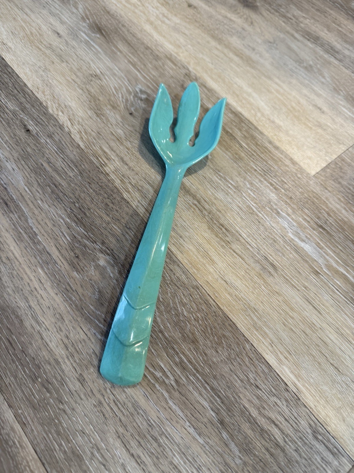 Retro Salad Fork Turquoise Plastic