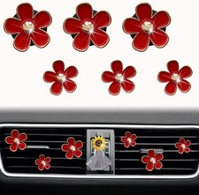 6 Pcs Red Cute Daisy Air Vent Clips, Flower Outlet Clip Car Air Fresheners