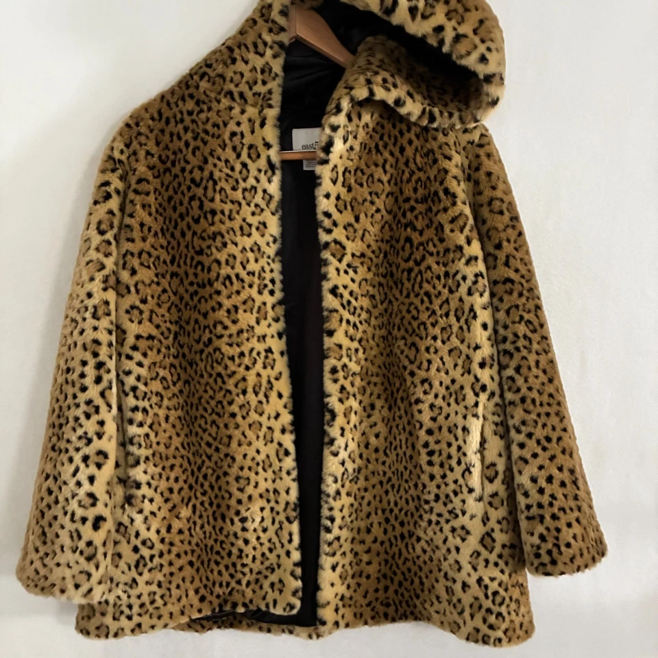East 5 искусственного меха гепард пальто женщин M с капюшоном леопард животных печати Mob жена - Изображение 2 из 4
