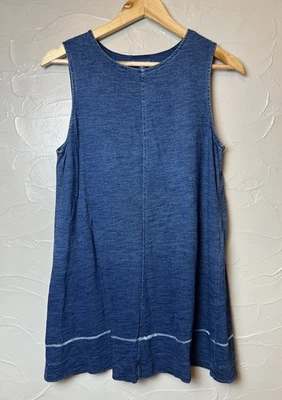 J.Jill Pure Jill Indigo Blue 100% Cotton Sleeveless Tunic Top Size Petite Small - Image 1 of 4